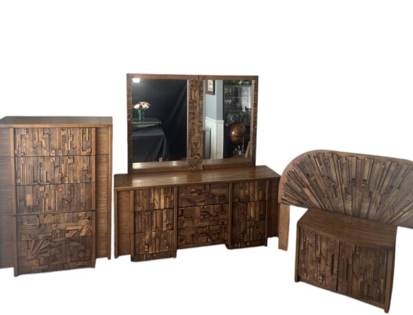 5 piece Vintage Lane Pueblo Brutalist Bedroom Set. (will separate set)