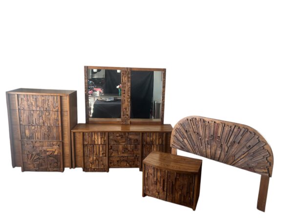 5 piece Vintage Lane Pueblo Brutalist Bedroom Set. (will separate set) - Image 4