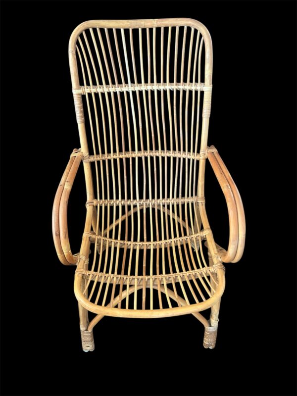 Italian Bamboo and Rattan Lounge Chair / Franco Albini Style - Image 2