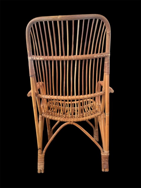 Italian Bamboo and Rattan Lounge Chair / Franco Albini Style - Image 5
