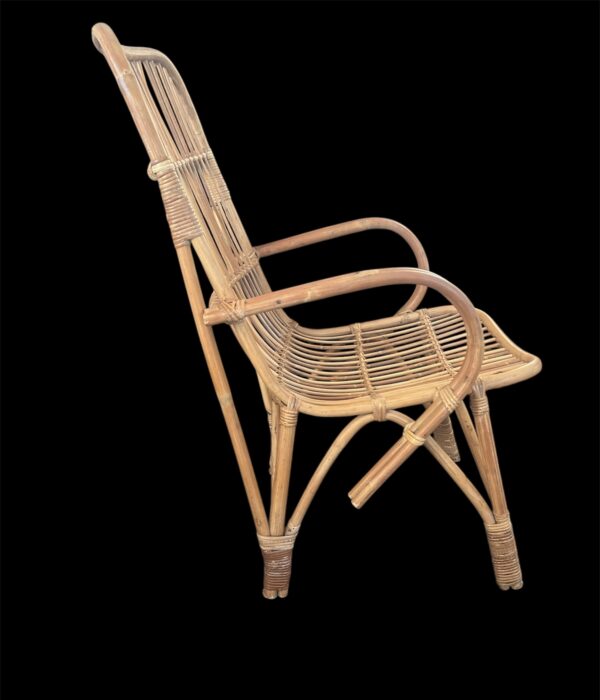 Italian Bamboo and Rattan Lounge Chair / Franco Albini Style - Image 6