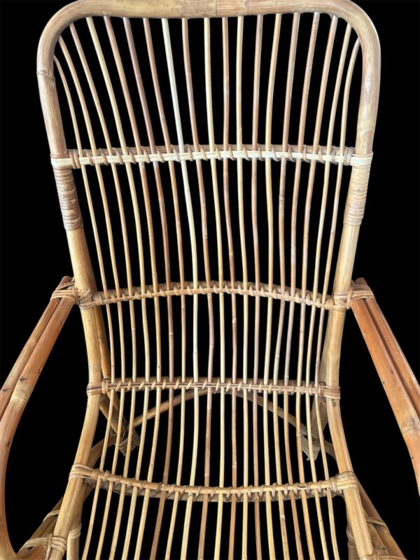 Italian Bamboo and Rattan Lounge Chair / Franco Albini Style - Image 9