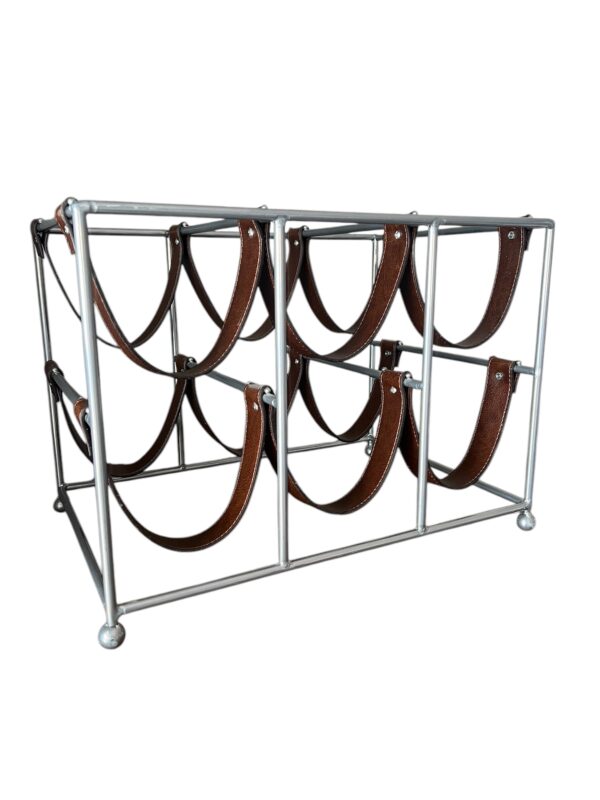 Mid-Century Modern Arthur Umanoff-Style 6-Bottle Wine Rack