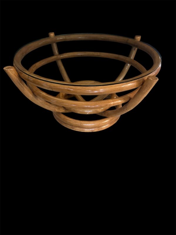 Paul Frankl Style Rattan Coffee Table - Image 9