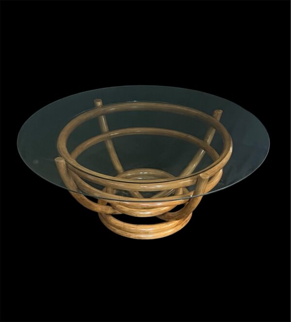 Paul Frankl Style Rattan Coffee Table - Image 2