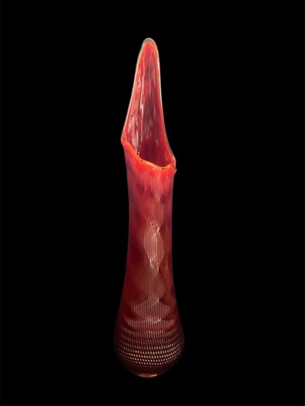 Vintage LE Smith Swung Glass Vase 34” Tall Ruby Red Mid-Century Modern XLarge Vase - Image 10