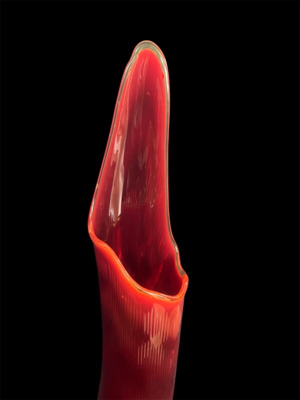 Vintage LE Smith Swung Glass Vase 34” Tall Ruby Red Mid-Century Modern XLarge Vase - Image 9