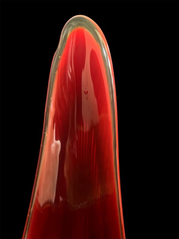 Vintage LE Smith Swung Glass Vase 34” Tall Ruby Red Mid-Century Modern XLarge Vase - Image 8