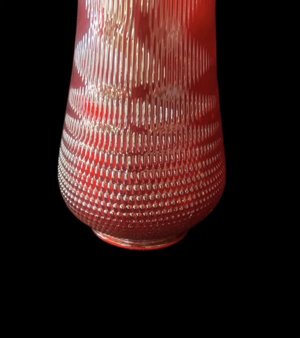 Vintage LE Smith Swung Glass Vase 34” Tall Ruby Red Mid-Century Modern XLarge Vase - Image 6