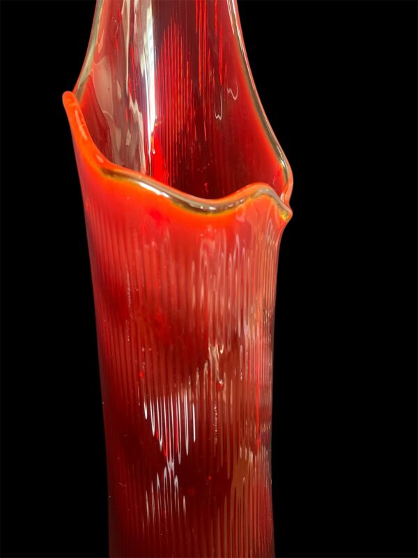Vintage LE Smith Swung Glass Vase 34” Tall Ruby Red Mid-Century Modern XLarge Vase - Image 5