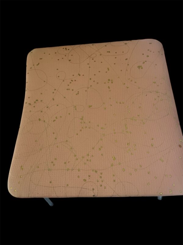 Vintage MCM Gossip / Phone Bench 1950s Atomic Bench Chair - Image 8