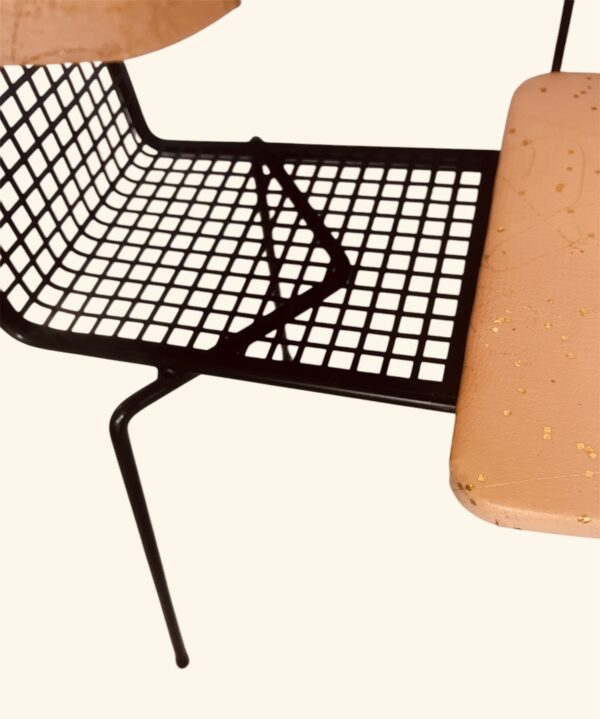 Vintage MCM Gossip / Phone Bench 1950s Atomic Bench Chair - Image 3