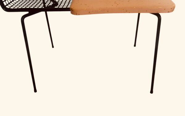 Vintage MCM Gossip / Phone Bench 1950s Atomic Bench Chair - Image 5