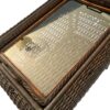 Vintage -Antique Wicker Tea Trolly/Bar Cart with Removable Glass Top Tray - Image 8