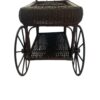 Vintage -Antique Wicker Tea Trolly/Bar Cart with Removable Glass Top Tray - Image 2