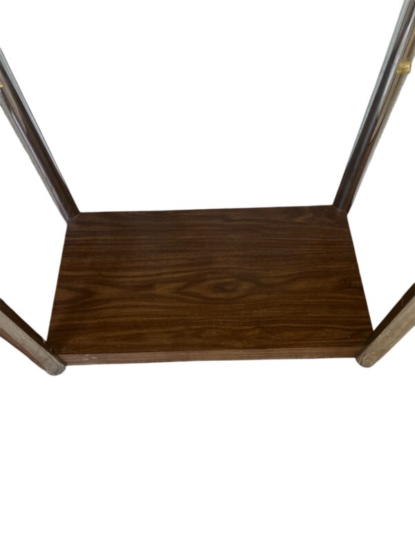Vintage Mid-Century Modern Etagere with Rattan Cabinet & Glass Shelves / Chrome Frame Display Shelf / MCM Tall Shelf - Image 11