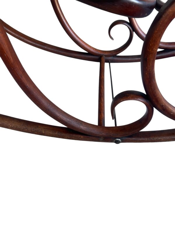 Vintage Armless Thonet Bentwood Rocking Chair with Cane Seat & Back - Image 9