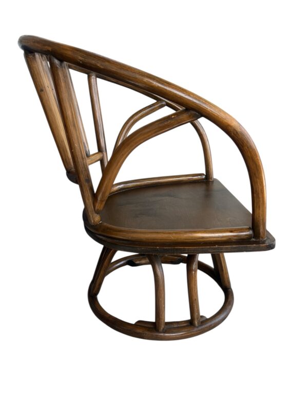Vintage Rattan Swivel Barrel Chair/ Mid Century Modern Accent Seating / Boho Coastal Retro Furniture / MCM Lounge Chair. - Image 5