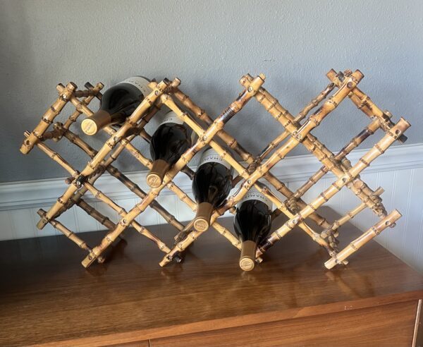 Vintage Burnt Bamboo Expandable Wine Rack - Image 3