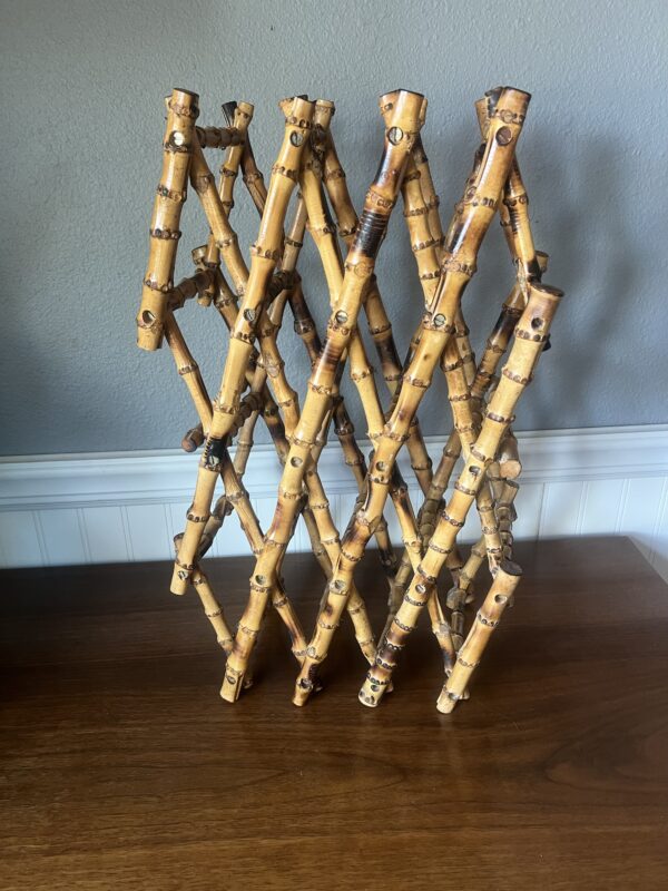 Vintage Burnt Bamboo Expandable Wine Rack - Image 7