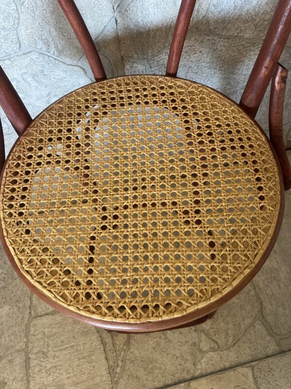 Vintage Bentwood Bar Stool: Thonet Style Cane Seat, Made in Romania - Image 6