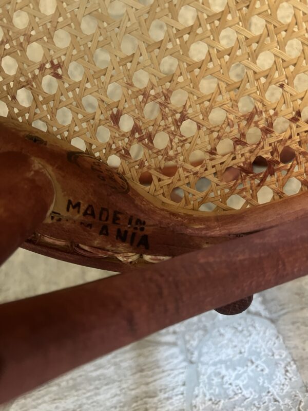 Vintage Bentwood Bar Stool: Thonet Style Cane Seat, Made in Romania - Image 5